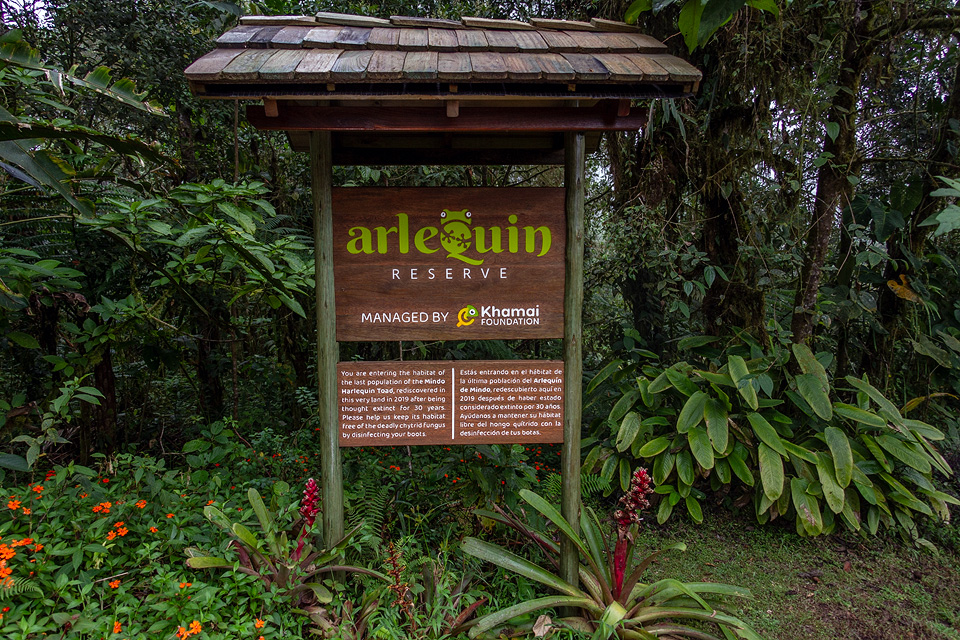 Image showing the wood sign of the Arlequin Reserve