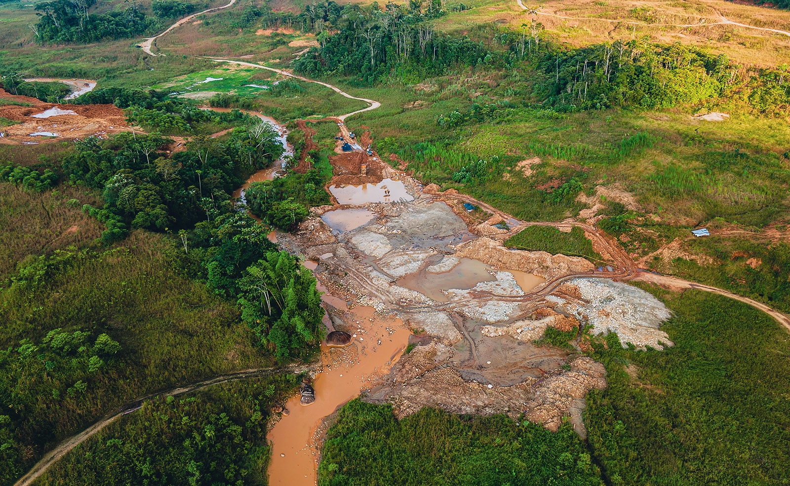 Image showing a new open-pit gold mine near the rocket frog population