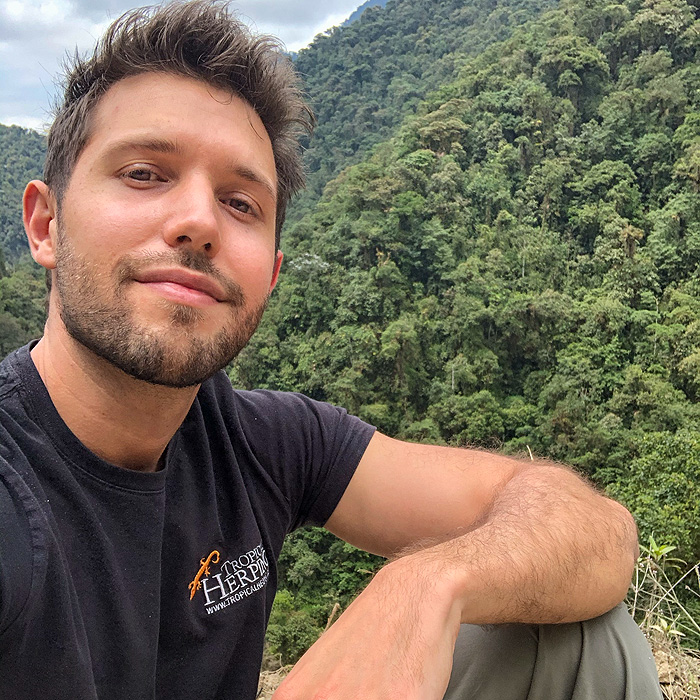 Portrait of Alejandro Arteaga in the cloud forest of Mindo